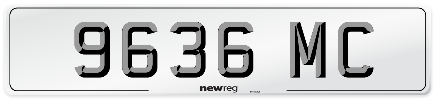 9636 MC Number Plate from New Reg